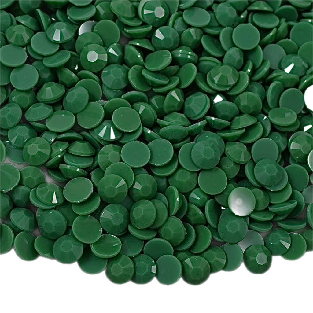 Solid Emerald Resin Jelly Round Flat Back Rhinestones