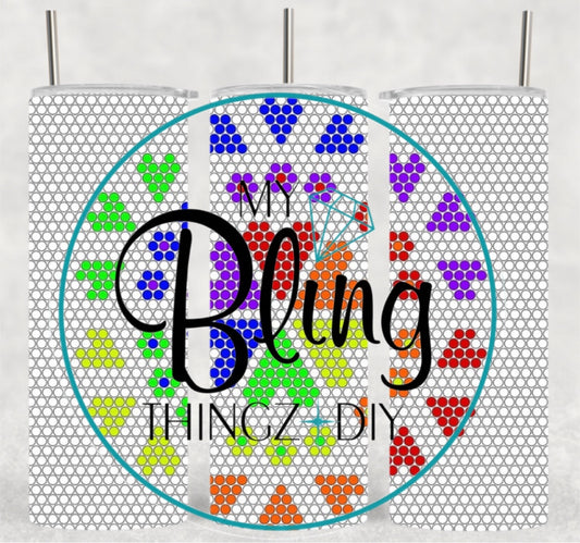 RTS Bling Neon Rainbow Hearts Cup Kits