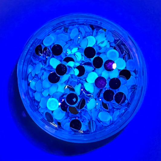Neon Blue Resin Round Flat Back Rhinestones