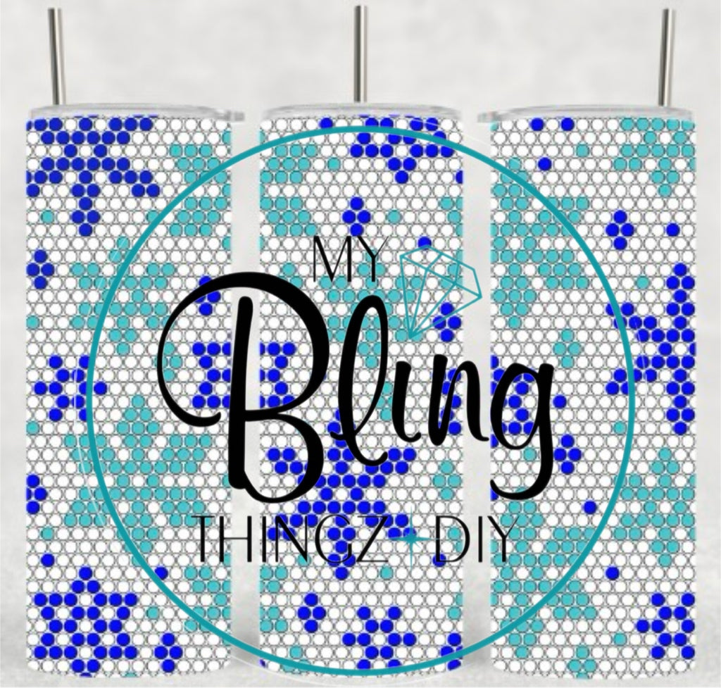 Sublimated Template Cup - SnowFlakes Blue