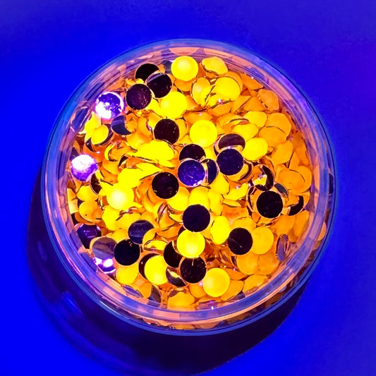 Neon Orange Resin Round Flat Back Rhinestones