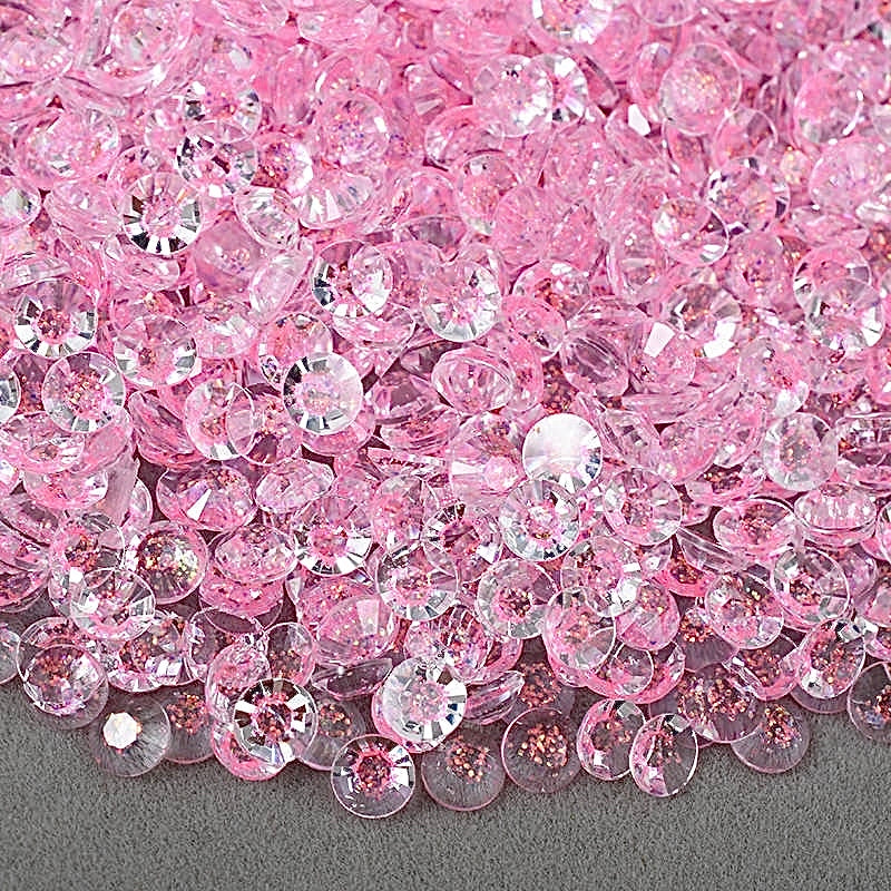 Glitter Peach Red Resin Round Flat Back Rhinestone