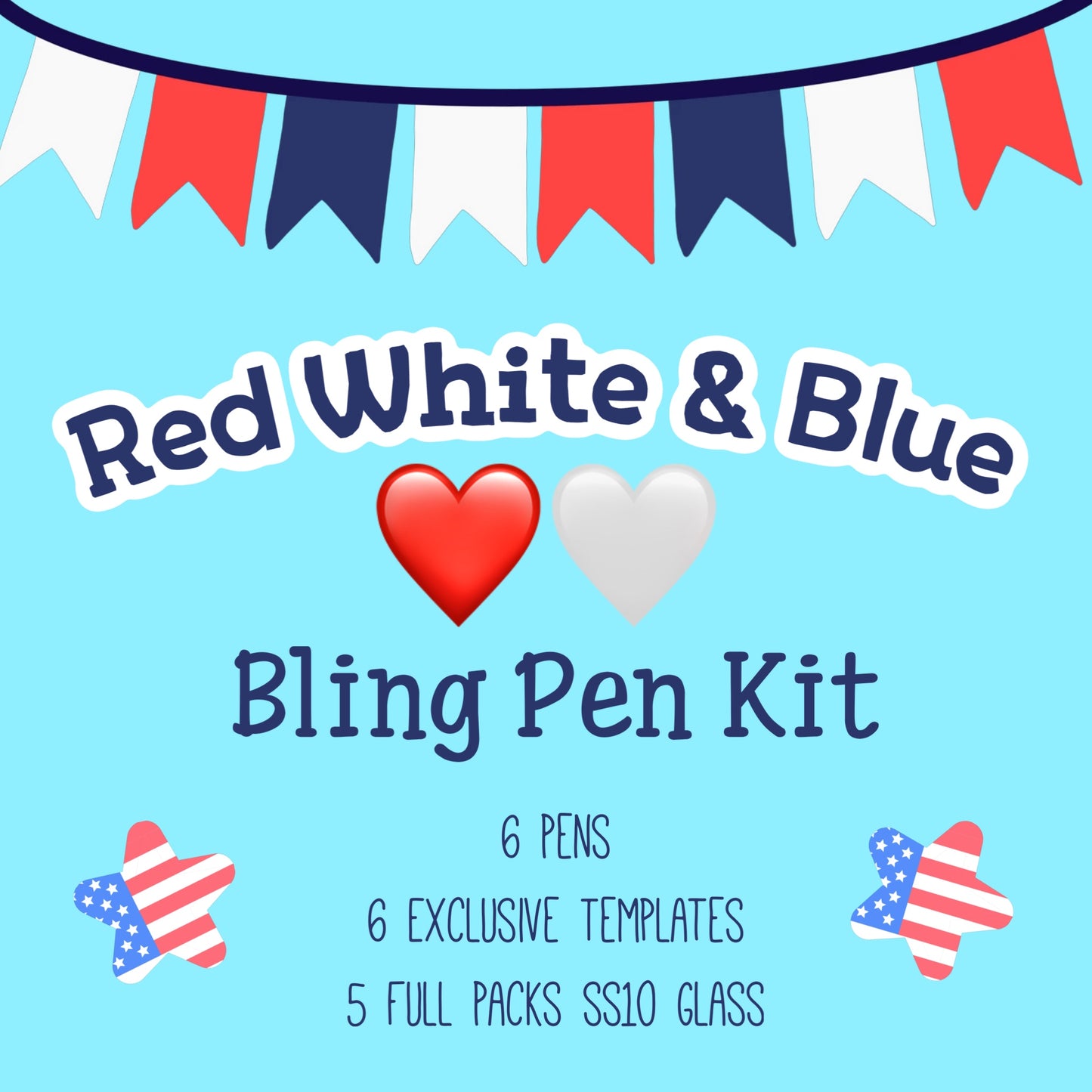 Red White & Blue Bling Pen Kit ❤️🤍💙