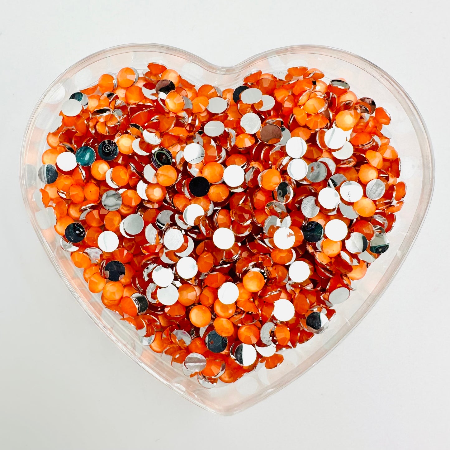 Neon Orange Resin Round Flat Back Rhinestones