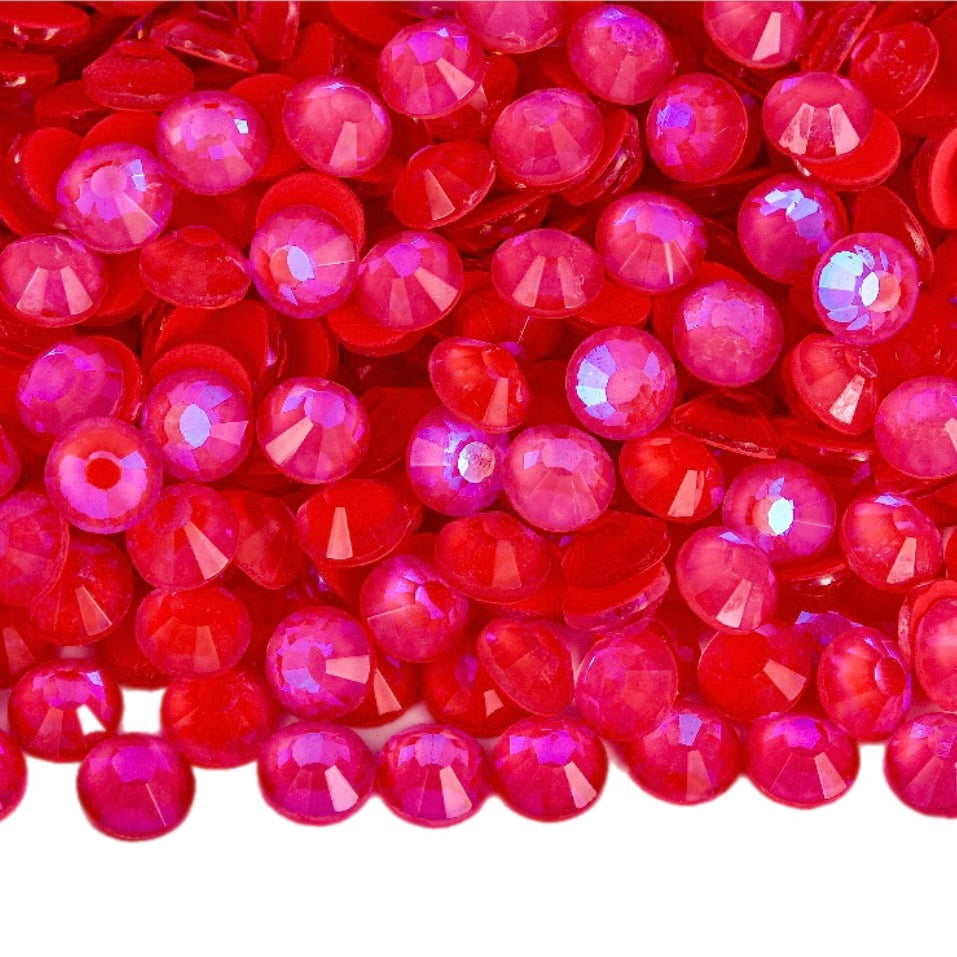 Luminous Siam Round Glass Flatback Crystals