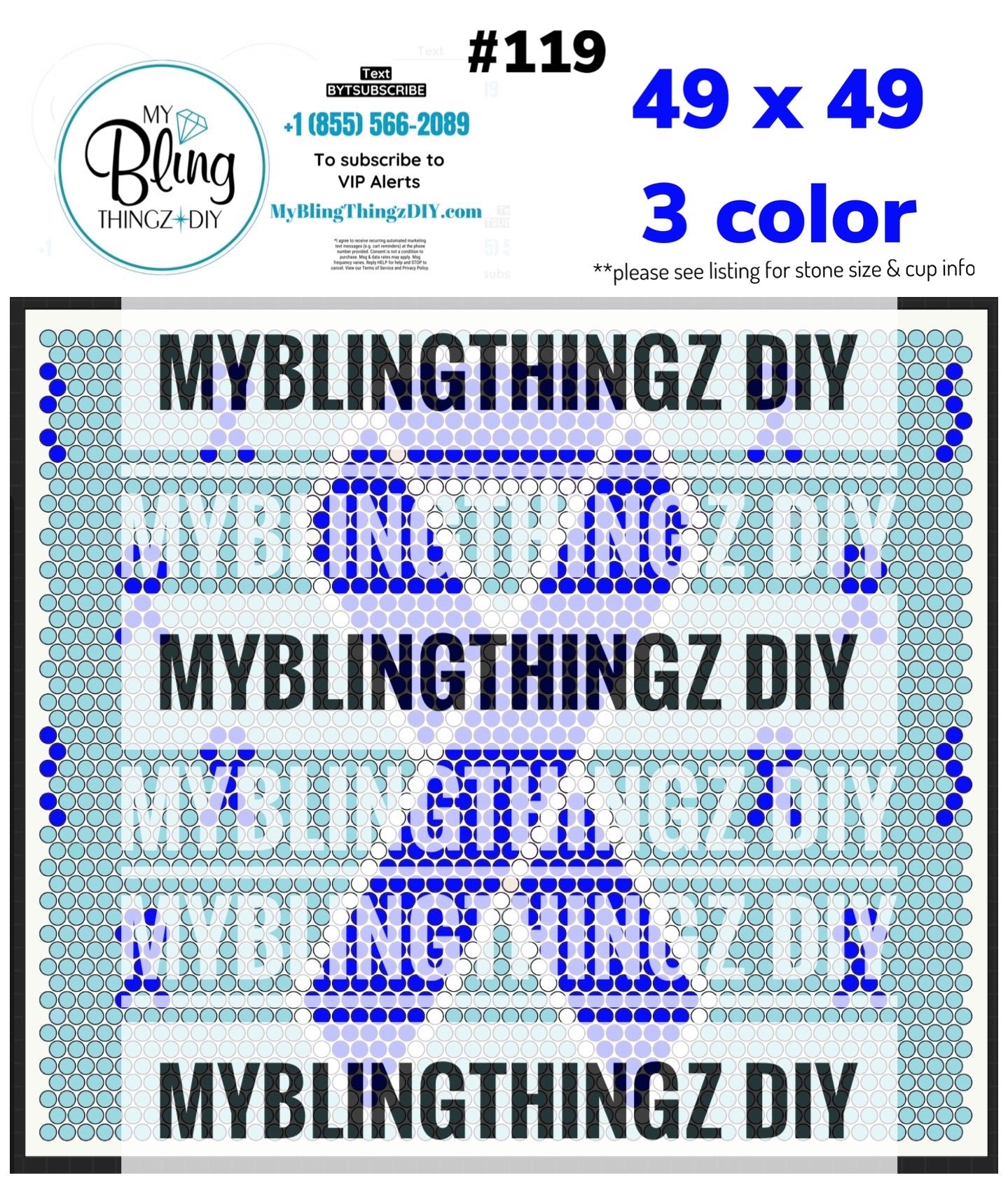 Tumbler Template Bling Box - #119 Blue Ribbon