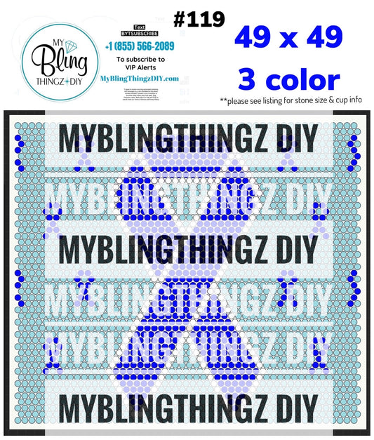 Tumbler Template Bling Box - #119 Blue Ribbon