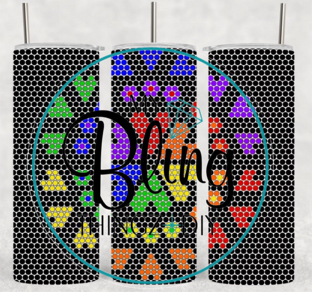 RTS Bling Neon Rainbow Hearts Cup Kits