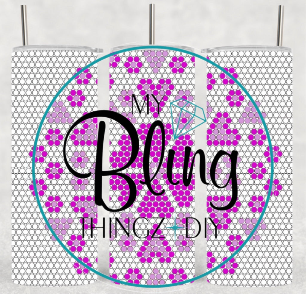 Sublimated Template Cup - Hearts Pink/White