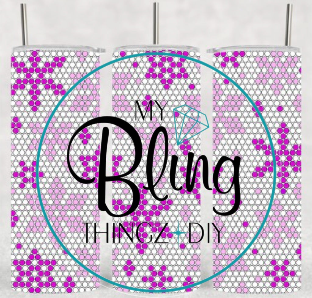 Sublimated Template Cup - SnowFlakes Pink