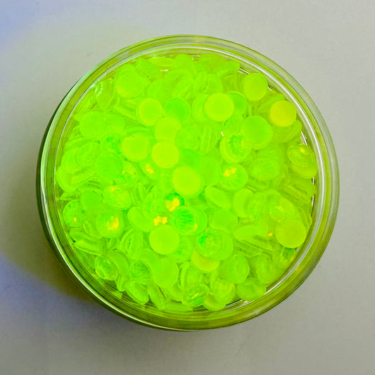 Citrine Neon Opal Round Glass Flatback Crystals