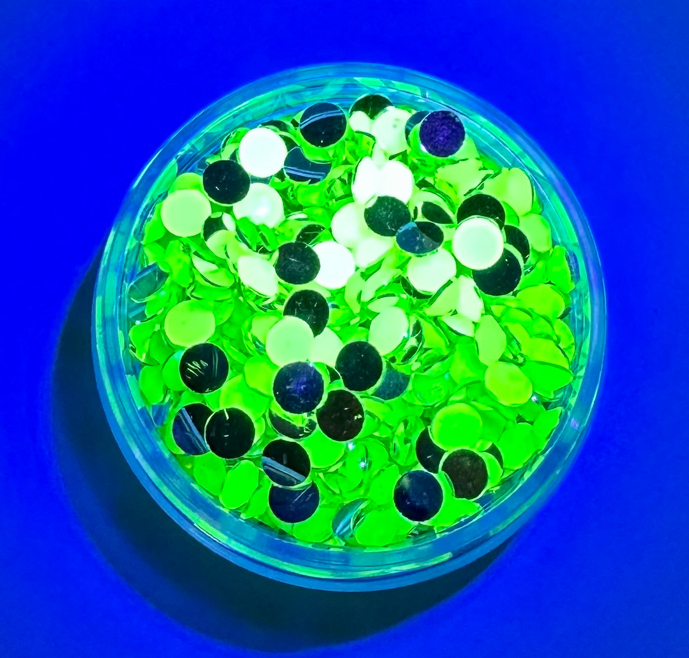 Neon Yellow Resin Round Flat Back Rhinestones