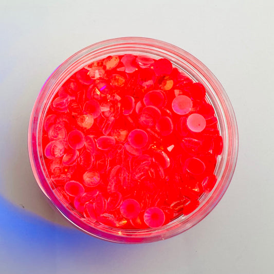 Rose Neon Opal Round Glass Flatback Crystals