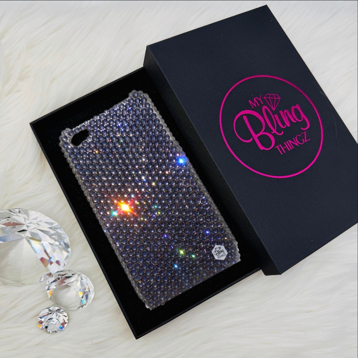 Luxury Bling Phone Case for iPhone - Black Diamond - Made with Swarovski Crystals
