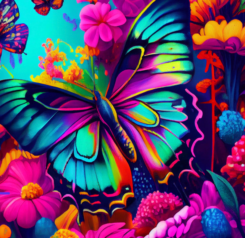 Bling Neon Butterfly Sublimation Cup Kit