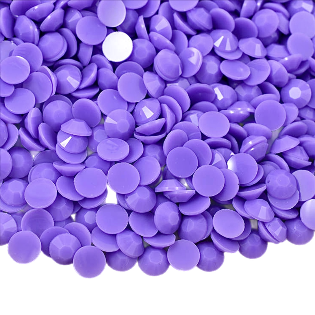Solid Light Amethyst Resin Jelly Round Flat Back Rhinestones