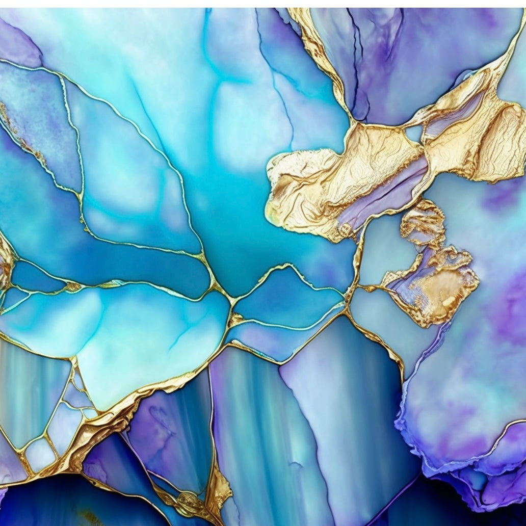 Bling Blue Purple & Gold Marble Sublimation Cup Kit