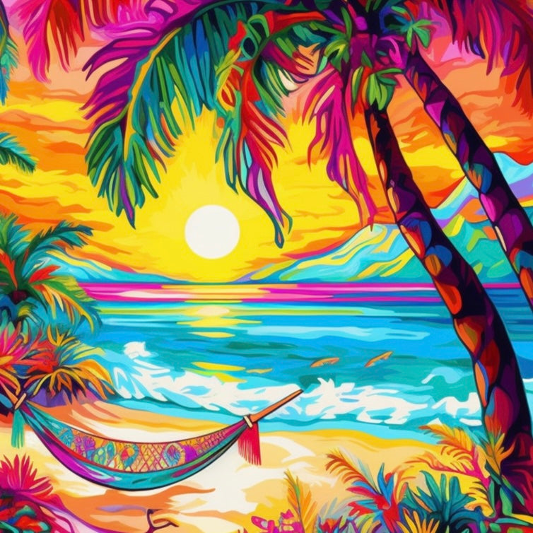 Bling Tropical Scene Sublimation Cup Kit