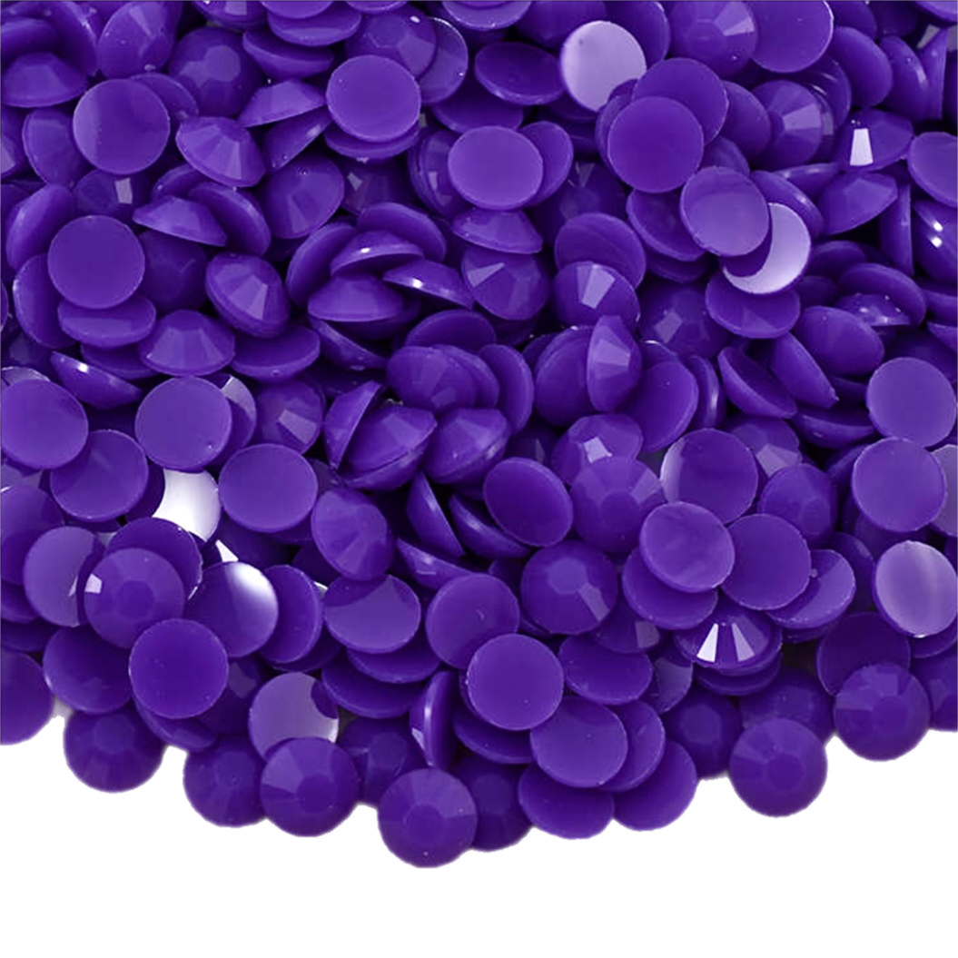 Solid Amethyst Resin Jelly Round Flat Back Rhinestones