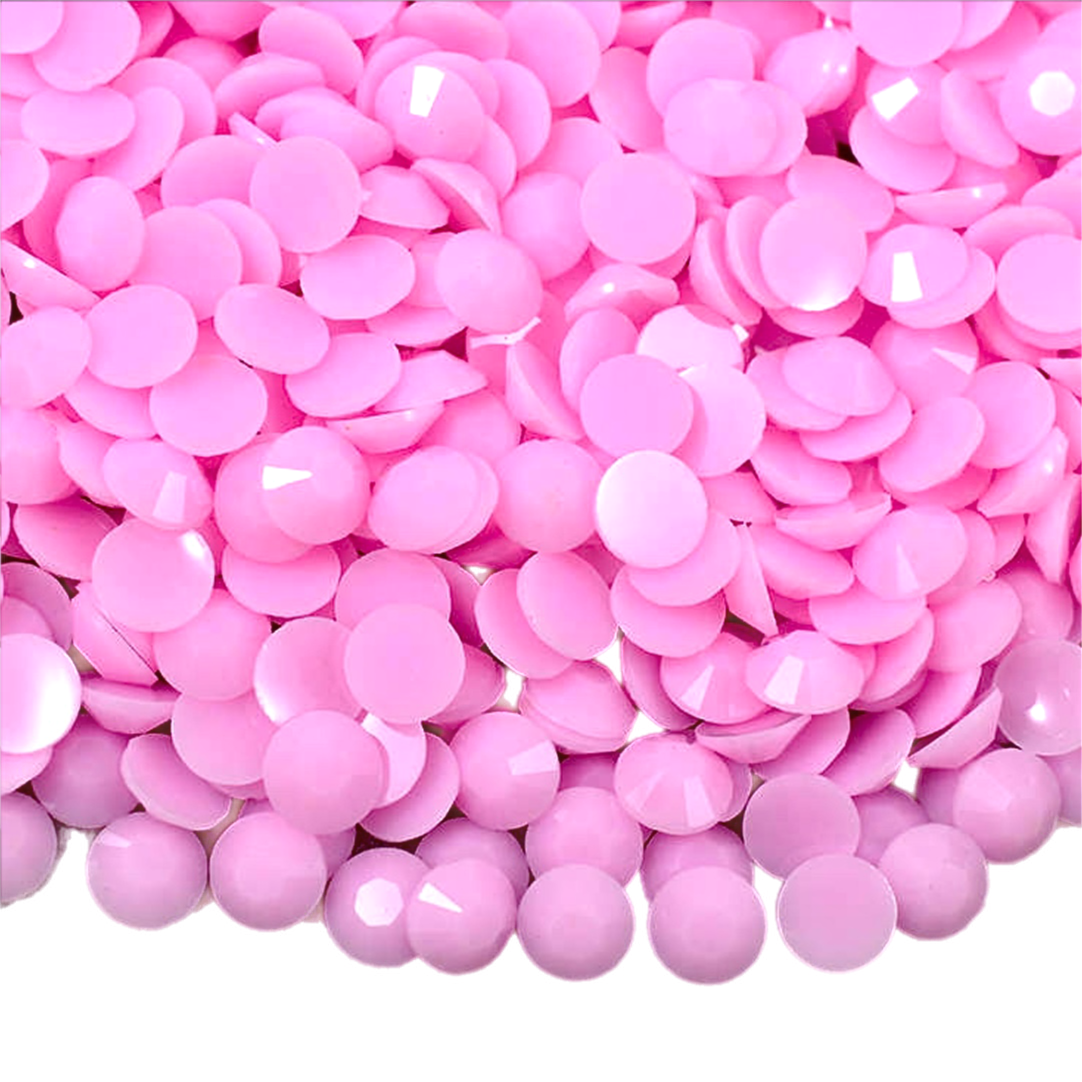 Solid Pink Resin Jelly Round Flat Back Rhinestones