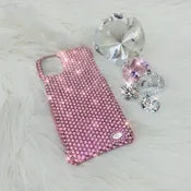 Hand-Placed Austrian Crystal Bling Phone Case for iPhone – Light Rose Pink Design