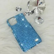Bling Phone Case for iPhone with Aquamarine Luxe Glass Rhinestones