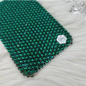 Hand-Placed Austrian Crystal Bling Phone Case for iPhone – Emerald Green Design