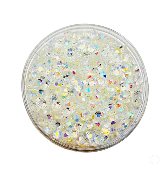 TRANSPARENT AB Resin / Jelly Round Flat Back Rhinestones - Pineapple Gummy