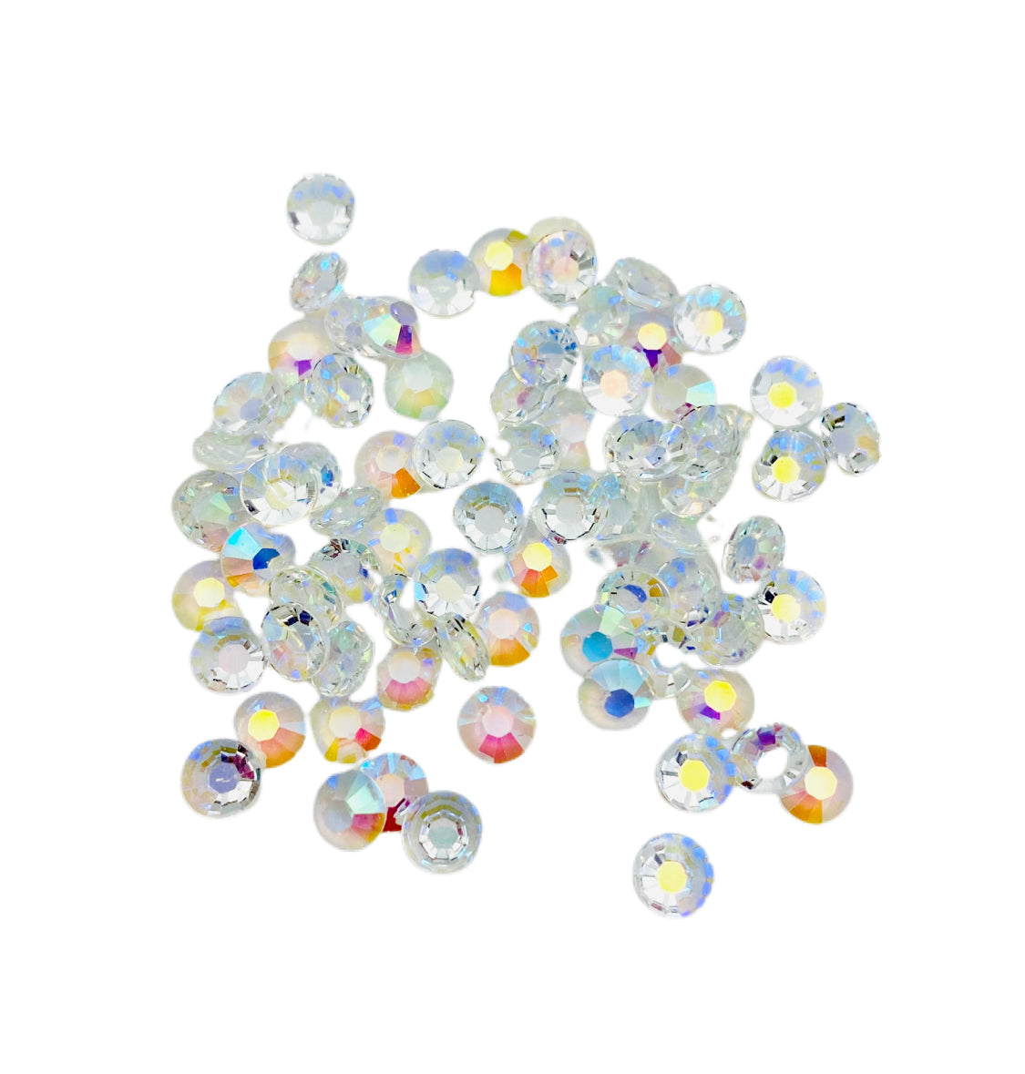 TRANSPARENT AB Resin / Jelly Round Flat Back Rhinestones - Pineapple Gummy