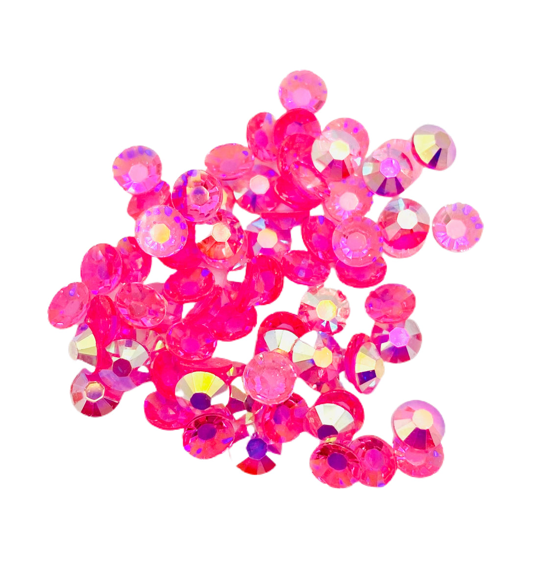 TRANSPARENT AB Resin / Jelly Round Flat Back Rhinestones - Watermelon Candy