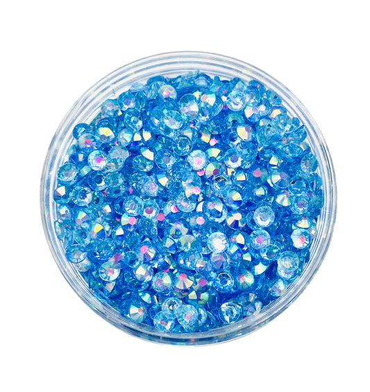 TRANSPARENT AB Resin / Jelly Round Flat Back Rhinestones - Cotton Candy