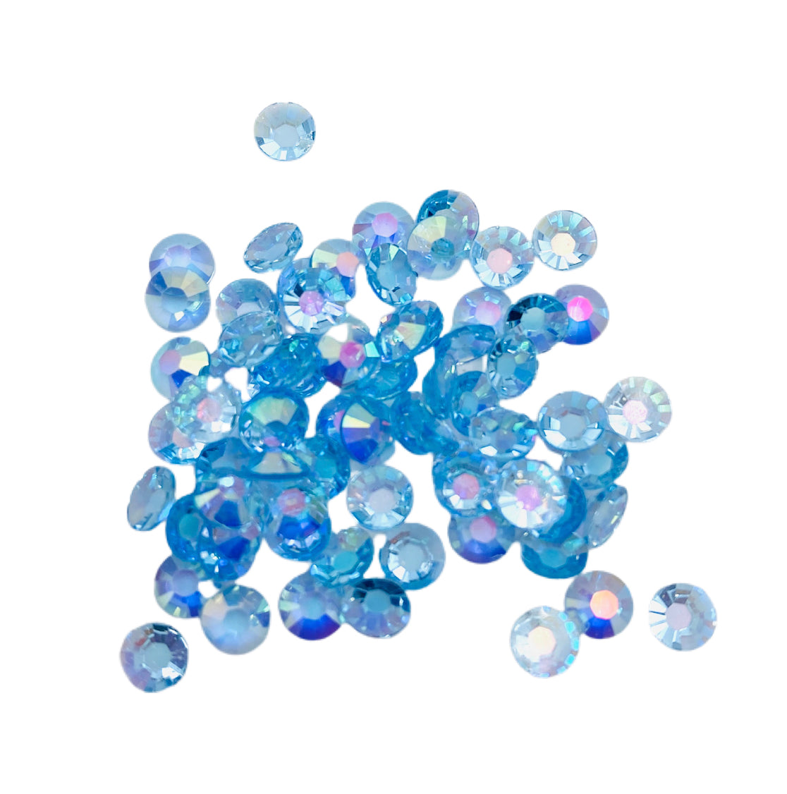 TRANSPARENT AB Resin / Jelly Round Flat Back Rhinestones - Cotton Candy