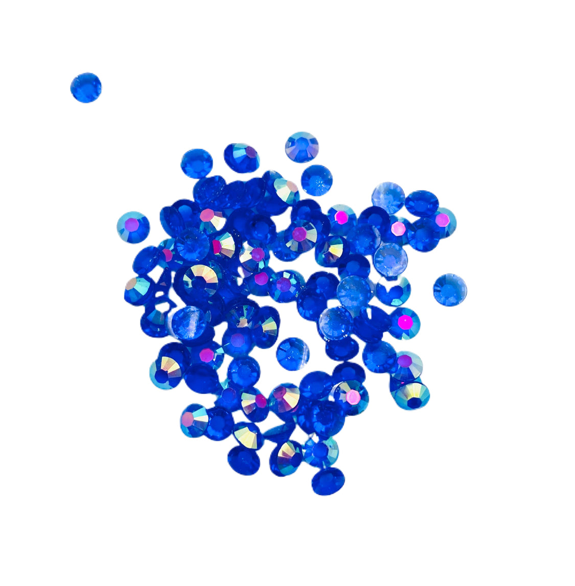 TRANSPARENT AB Resin / Jelly Round Flat Back Rhinestones - Blueberry Blast