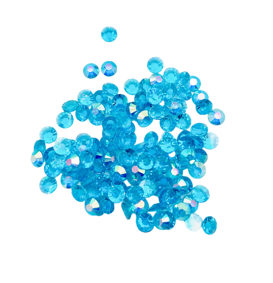 TRANSPARENT AB Resin / Jelly Round Flat Back Rhinestones - Wintergreen Ice