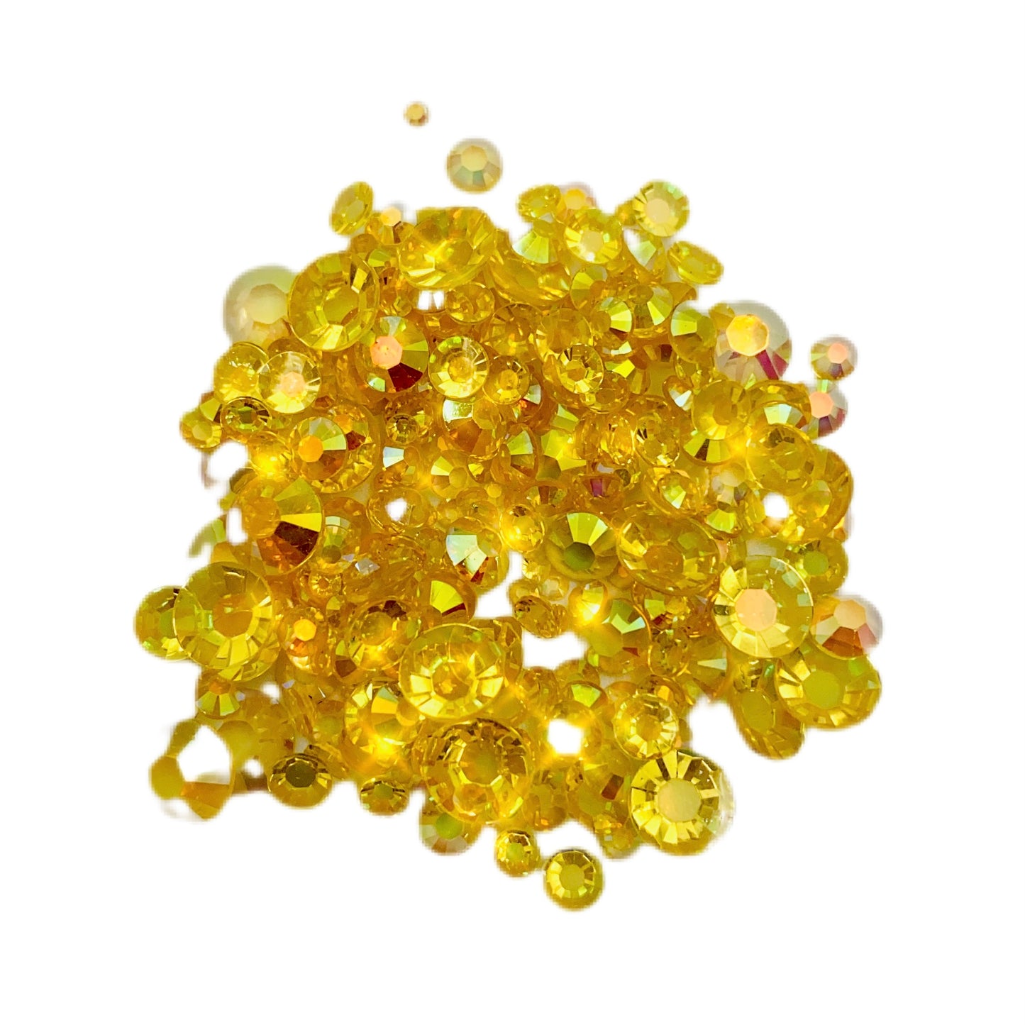TRANSPARENT AB Resin / Jelly Round Flat Back Rhinestones - HoneyComb