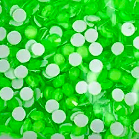 Neon Green Round Glass Flatback Crystals