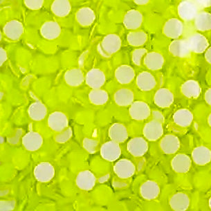 Neon Yellow Round Glass Flatback Crystals