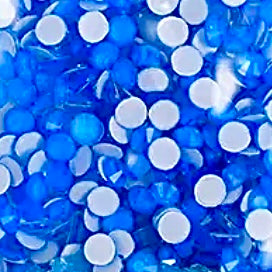 Neon Blue Round Glass Flatback Crystals
