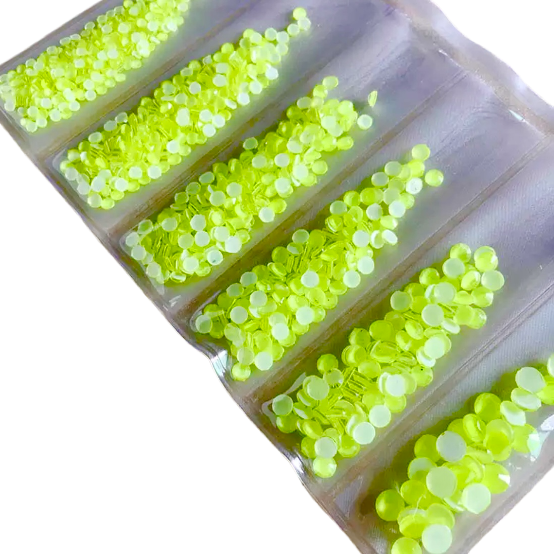 Neon Yellow Round Glass Flatback Crystals