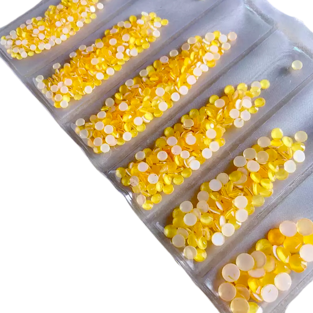 Neon Orange Round Glass Flatback Crystals