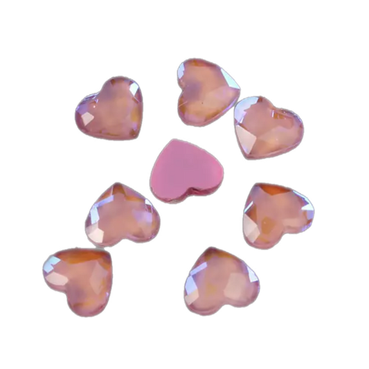 Mocha Glass Hearts - 5.5 x 6mm