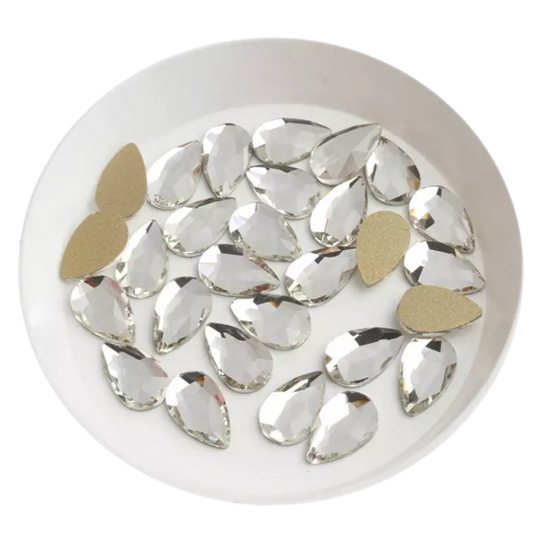 Glass Teardrops 7x10mm Flatbacks