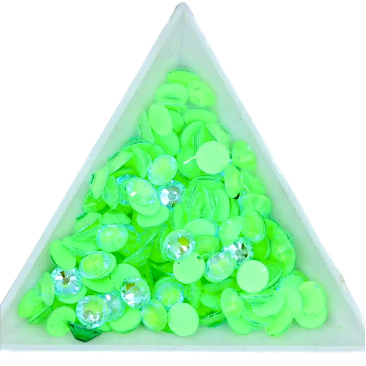 Luminescent Neon Peridot AB Round Glass Flatback Crystals