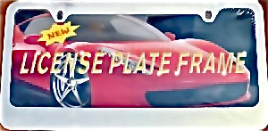 Blank Silver Chrome License Plate Frame with Screw Caps