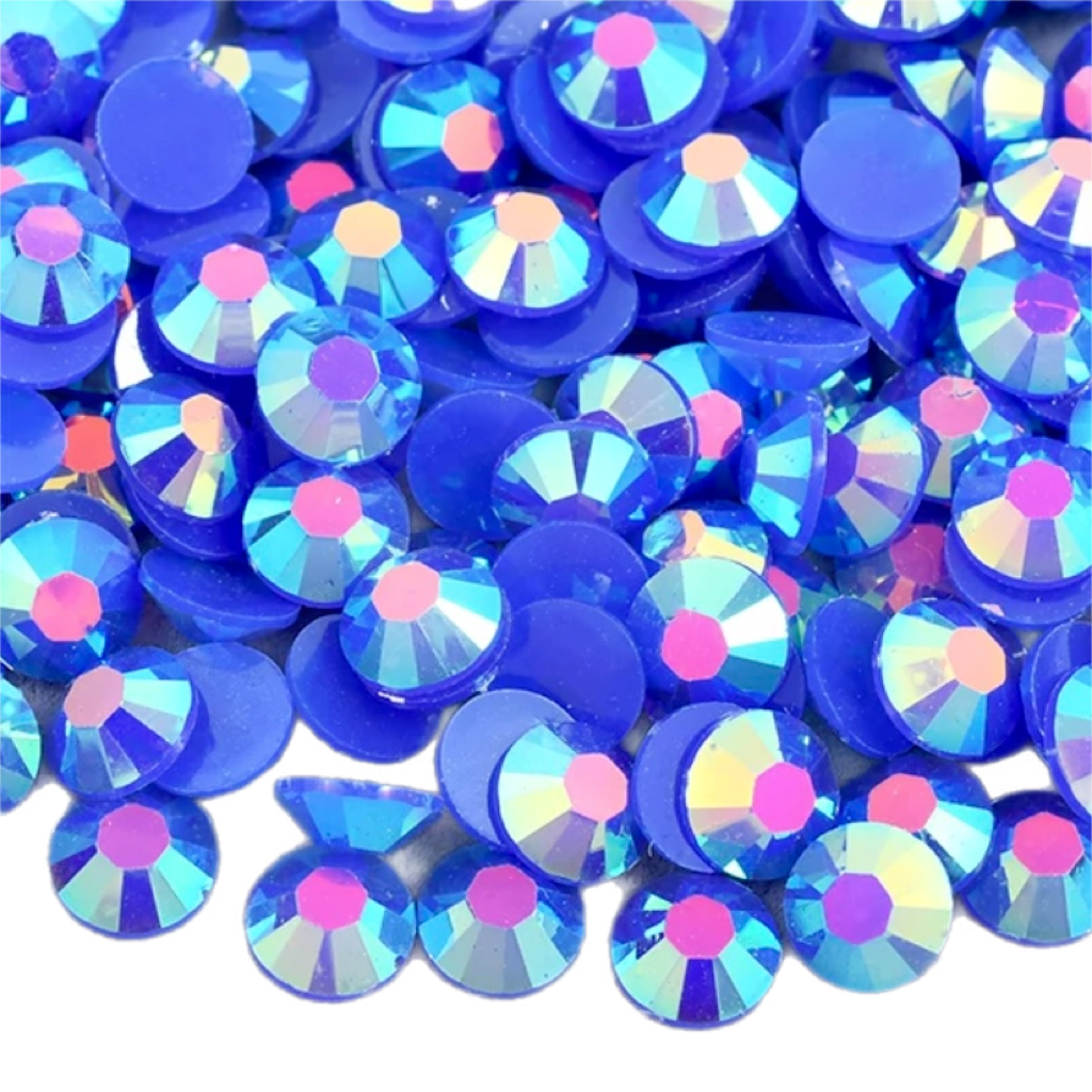 Jelly Sapphire AB Round Flat Back Rhinestones