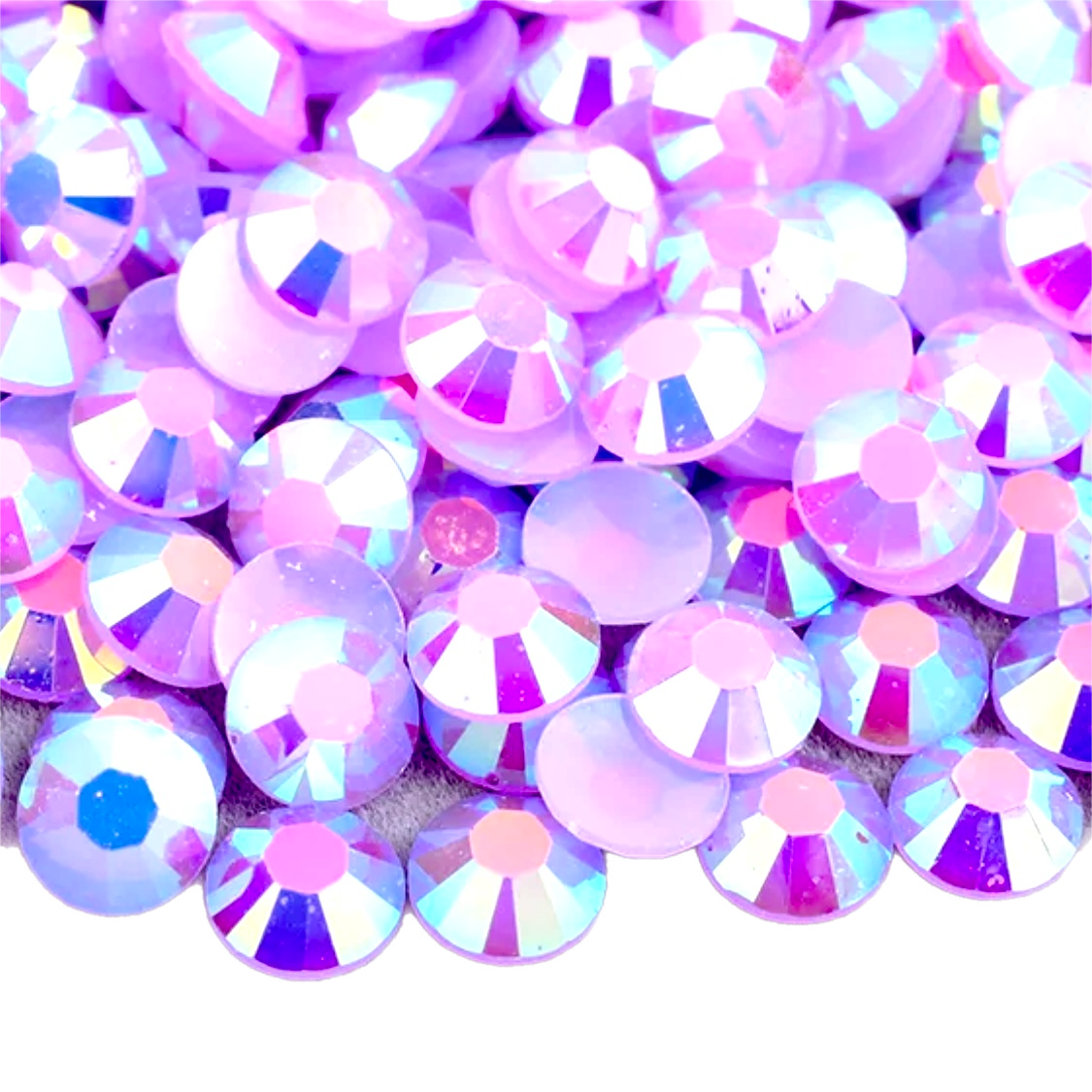 Jelly Light Amethyst AB Round Flat Back Rhinestones