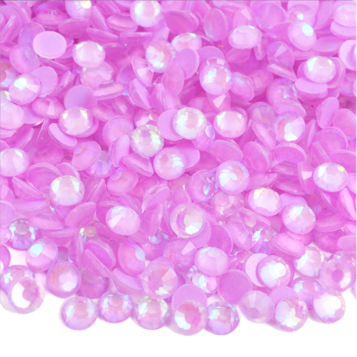 Luminous Light Amethyst Round Glass Flatback Crystals