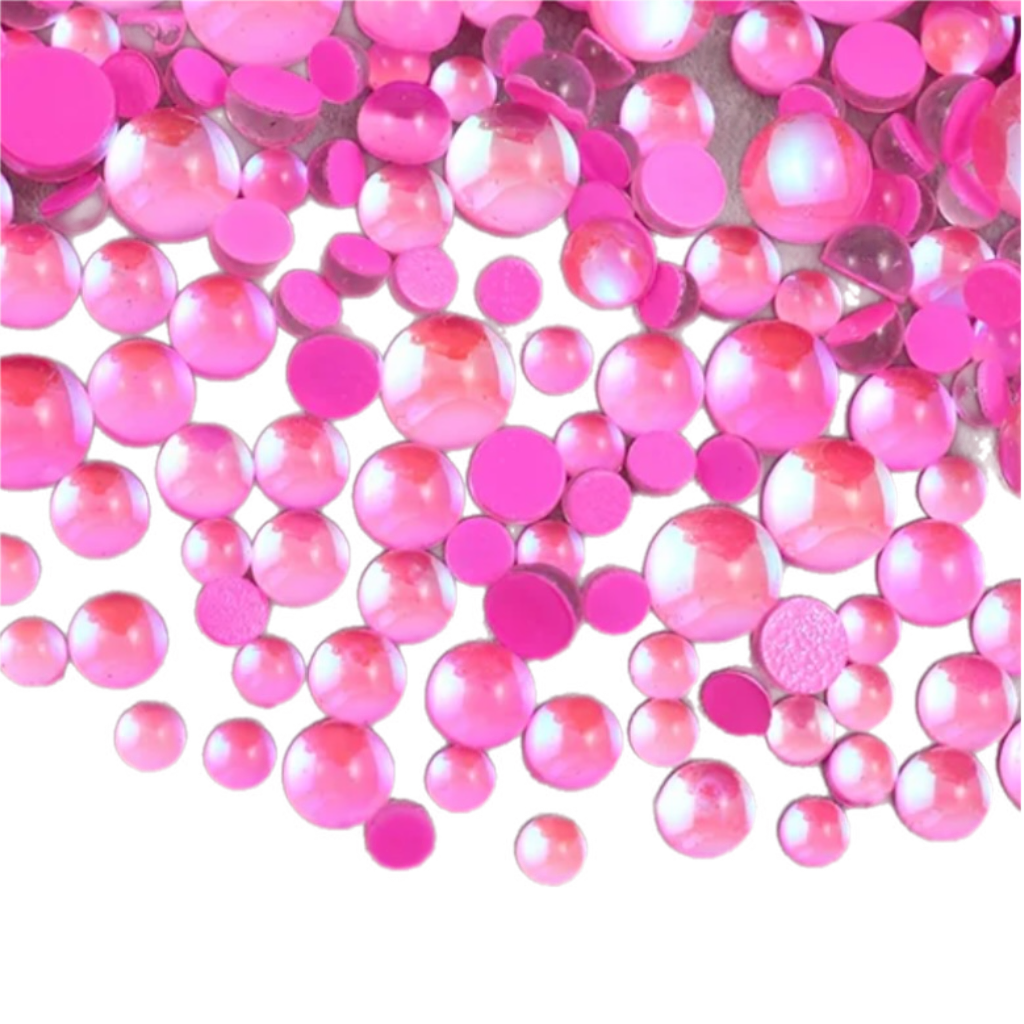 Rose Happy Mermaid Tears Round Glass Flatback Crystals