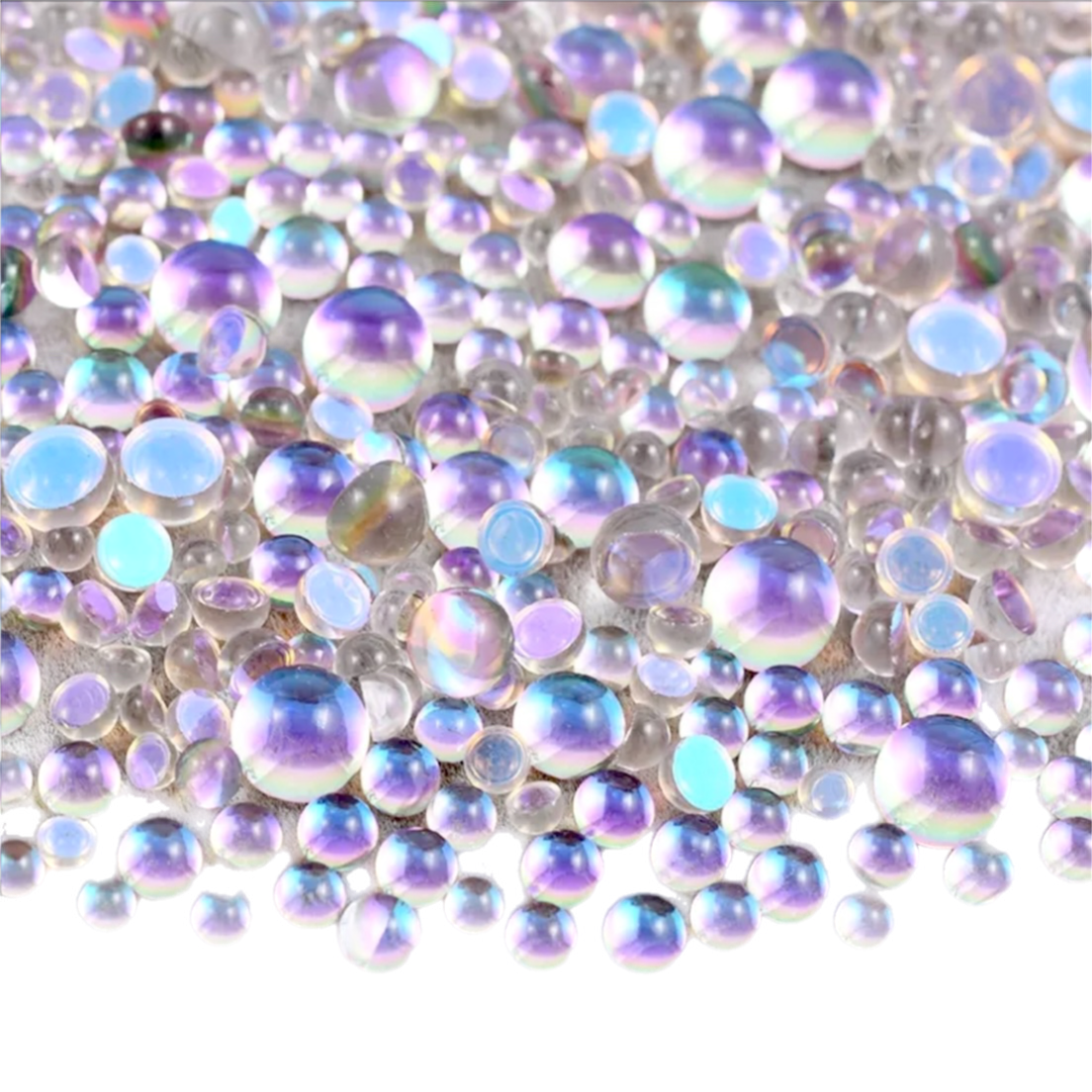 Purple Flame Happy Mermaid Tears Round Glass Flatback Crystals