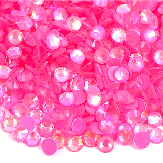 Luminous Rose Round Glass Flatback Crystals